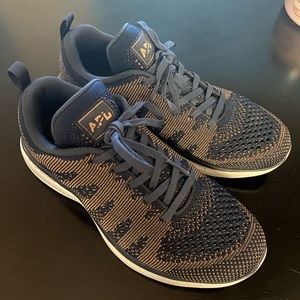 Navy blue rose gold APL sneakers